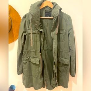 Dark Green Trench Jacket | 100% Cotton | Size Small